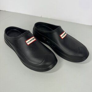 Hunter Womens Black Rubber Clogs Size 8 Mules Gardening Slip On